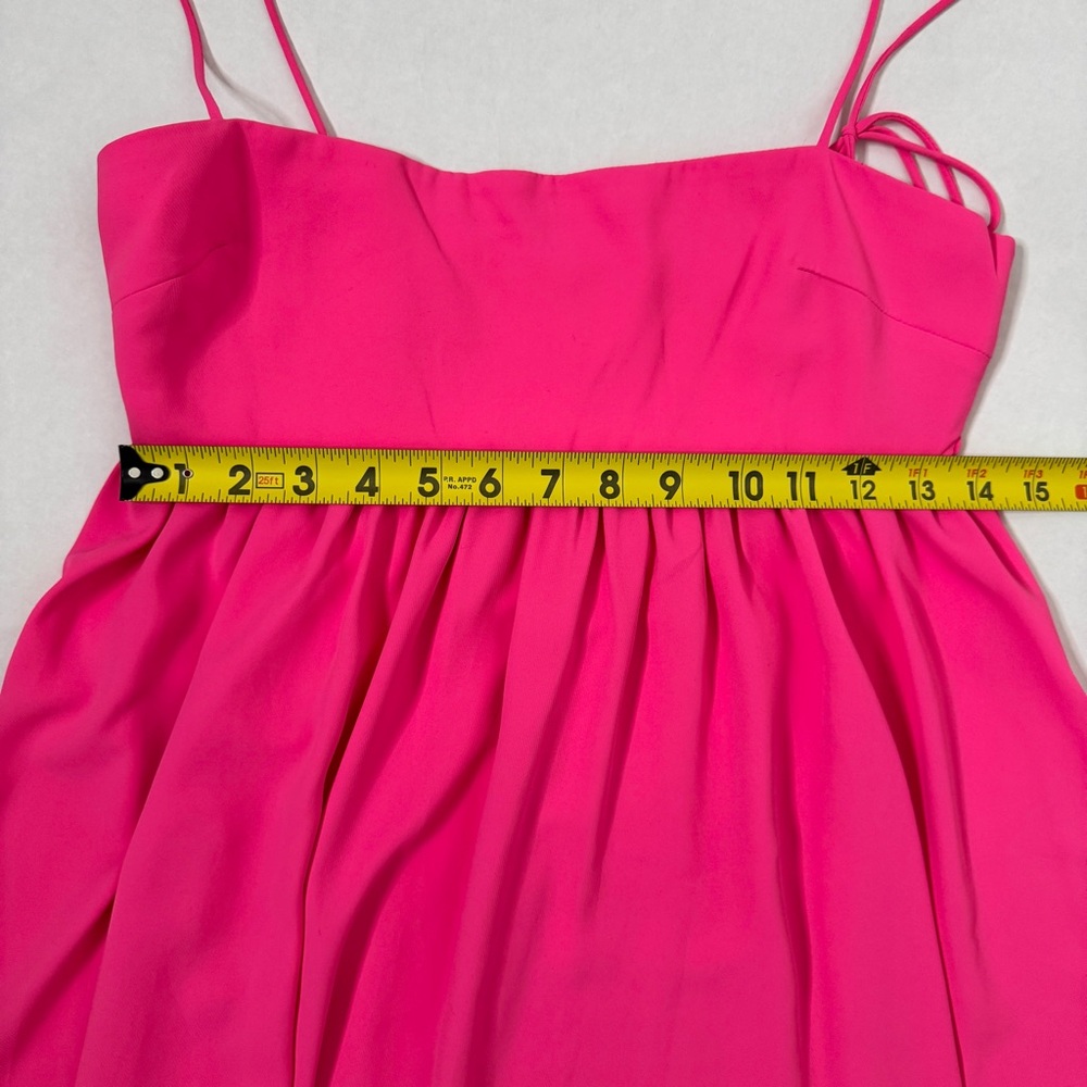 Amanda Uprichard Jojo Dress Pink Lacquer Mini Babydoll Spaghetti Strap SZ Small - Picture 15 of 16